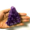 Natural Raw Purple Brazilian Amethyst Quartz Crystal Cluster Druzy Geode Healing Stones Specimen Home Decoration Crafts Ornament