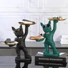 Dekorativa föremål Figurer Harts Home French Bulldog Statue Sculptures For Animal Figurine Present Dog Craft Ornament Room 230314