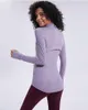 LULU-78 Spring herfst Nieuwe ritsjack snel drogende yoga kleding lange mouw duimgat training hardloopjas vrouwen slanke fitness jas