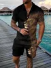 Męskie dresy męskie dres dresowy swobodny letni koszulka polo z krótkim rękawem i szorty Dwuczęściowy zestaw odzieży męskiej odzieży streetwearu dla mężczyzn 230313