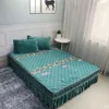 Кровать юбка JustChic Crystal Velvet Bed Юбка для королевы размера с твердым цветом.