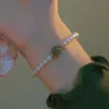 Hanger kettingen natuurlijke zoetwater barokke parel groene jade agaat armband voor vrouwen bruiloftsfeest cadeau messing ketting met 14k goud gevulde jood