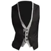 Mens Vests Men Formal Waistcoat Vest Business Solid Color Single Button Vest Gilet Fake Twopieces V Neck Casual Slim Chaleecos Para Hombre 230313