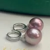 Dangle Earrings Classic10-11mm South Sea Lavender Pearl Earring 925