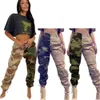 Kvinnor Bomull Sweatpants Fashion Personlig färg Kontrast Splicing Camouflage Overalls Pants