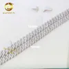 Hip Hop Hot Selling Miami 10mm 12mm Vvs Moissanite Diamond Iced Out Ketting Sliver Cubaanse Link Chain QF2Z