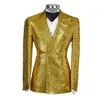 Handsome Tailored Men Wedding Tuxedos Jacket Golden Sequins Designer Groom Party Prom Coat Formal Wear Outfit 1 Piece