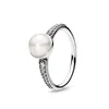 White Pearls Wedding Party Ring voor Pandora 925 Sterling Silver Designer sieraden voor vrouwen Vriendin Gift CZ Diamond Sparkling Rings met originele boxset