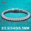 Berlockarmband Smyoue 265 mm äkta tennisarmband för kvinnor Julklapp Platinapläterad 100% 925 Sterling Silver Bröllopssmycken 230313