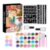 Tijdelijke tatoeages 30 kleuren diamant glitter set poeder make -up borstel lijm feest gezicht body art kits voor kinderen 230314