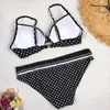 Moda de banho feminina Fashion sexy Black Polka Dot Swimmings Swimming Swims