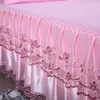 Bed Skirt Pink rufflers korean Lace bed skirt mattress cover bed set elastic bed cover bed sheets pillowcase Multiple sizes available #sw 230314