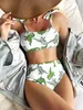 Women's Swimwear 5 Colors Sexy Bikini Women Dinosaur Print High Waist Swimwear Swimsuit Bikinis Set Bathing Suit Beach Bikini Female Push Up 2023