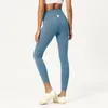 LL-N1903 Womens Nudity Pants Yoga Outfit Leggings Running Slim Ninth Pants Exercise Adult High Waist Warm Fitness Wear Girls Tights Elastic Skinny Sportswear