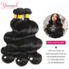 Hair pieces Younsolo Human Bundles With Frontal Body Wave Lace Peruvian Remy Extension 230314