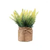 Flores decorativas frescas, mantendo as plantas artificiais eternas vívidas especiais de Bonsai Lavanda Fake Potted Plant atraente para o cargo