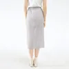Skirts Miyake Pleated Straight Skirt Split Hem Korean Fashion Plus Size Women Causal Aesthetic ClothesSkirts