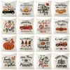 Kudde Thanksgiving Cover Autumn Pumpkin Linen Peach Skin Velvet Printing Bedroom Soffa Car Bay Window Dekorativ