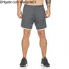 Wangcai01 Men's Shorts Summer New Fitness Men's Short Doub-Layer2 in 1ランニングエクササイズパンツインナータイトで外側のルーズフィットネスパンツ0314H23