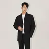 Garnitury męskie syuhgfa luźna swoboda męska kurtka do mokrej 2023 wiosna koreańska moda męska stała kolor lap blezery jednopękaniowe