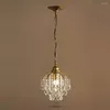 Hängslampor American Retro Crystal Light Iron Luxury Bedroom Sidside Hanging Lamp Industrial 2 In 1