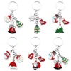 Keychains Fashion Elk Santa Claus Pendant Keychain Keyrings Merry Christmas Ornaments for Key Holder Accessories Xmas Gifts New Year 2022 L230314