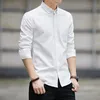 Мужские повседневные рубашки мужская твердая оксфордская футболка с длинным рукавом молодежь Leisure Slim Fit Corean Fashion Рубашка роскошная элегантная мужская рубашка 230408