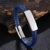 Charm Bracelets High Quality Leather Bracelet For Men Stainless Steel Magnetic Button Gift SP1299