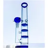 Pipes à fumer Colorf Tube droit Bong en verre Triple couche Peigne Perc Narguilé Percolateur Capteur d'eau Capiteux Huile Dab Rig Tonado Bongs Dhklz