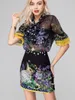 İki Parça Elbise Moda Takım Stand Boyun Yay El Yapımı Boncuk Trendi Moda Tasarım Ekranı Baskı Sequin Top Suit Ultra Kısa Etek İki Parçalı Set