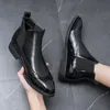 Slip-On Luxury Designer Brand Dress Office Shoes for Men Fashion Chelsea Casual Boots Retro Banquet Ankle Boot