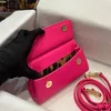 Bolso de mano de diseñador 10 colores Bolsos de mujer Bolsos de hombro tipo bandolera Monedero Bolsos de mano de lujo Tops Cuero de vaca de calidad Correa larga Bolsa de hardware dorada