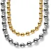 Kedjor Fashion Men's Silver Color/Gold Tone 316L Rostfritt stål Bollpärlor Bean Chain Halsbandsmycken Gift 8mm/10mm/12mm 7-40inch