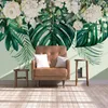 Wallpapers Custom Wall Mural 3D Modern Art Green Leaf Flower Po Background Painting Living Room Bedroom Dining Decor Wallpaper