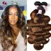 Lace Wigs Beauty Forever Brazilian Ombre Brown Virgin Human Hair Bundles Body Wave Highlight Colored Weaves 230314