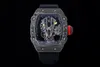 RM27-03 Real Tourbillon Watch TPT Kwarc Materiał wykonany ze zintegrowanego obudowy formowania i dolnego mostka tabeli za pomocą 5 klasy tytanowej Struktura metalu tytanowego