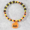 Charm Bracelets Selling Holiday Jewelry Halloween Pumpkin Bat Ghost Bracelet Festival Orange Series Rice Bead Party