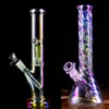 Rainbow Glass Water Bongs Hookahs Downstem Perc Heady Dab Rigs Chicha Tjock Glass Smoke Pipe Dabber med 14 mm skål