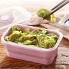 Lunchlådor 4st/Set Silicone Rectangle Collapsible Bento Folding Food Container Bowl 300/500/800/1200 ml för servis 230314