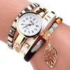 Montres-bracelets Duoya 2023 mode dames montres femmes luxe feuille tissu or poignet pour Bracelet Vintage Sport robe horloge montre cadeau