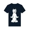 Herr t -skjortor tshirt mode tryckt meditera västra högland vita terrier hund tees topp män lös anpassning