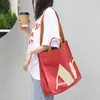 Evening Bags Japanese Leisure Literature Canvas Bag Ins Fashion Printed Letter Handbag Net Red Contrast Color Shoulder