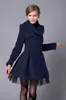 Женская шерстяная смеси Ruffles Women Cashmer Coat Элегантная шерстяная куртка England Style и куртка -пластырь