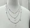 Pendant Necklaces Pameng Silver Color Chain Leaves Multi Layer Choker Necklace For Women Collier Femme Jewelry Gold