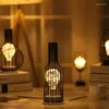 Table Lamps Nordic Lamp Iron Decorative Red Wine Cup Bottle Copper Wire LED Night Light