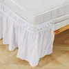 Bed Skirt Three Sides Twin Queen Elastic Ruffles el Home Decoration Wrap Around Easy Fit Cover Dustproof Bedroom Wedding Bed Skirt 230314