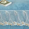 Bedkjol Crystal Velvet Bedding Bed Kjol Kudde Case Blue Quilted Feather Spets Princess Bed Sheet Bed Bost Soft Plush Madrass Cover 230314