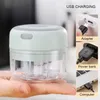 Food Mixers Mini Electric Garlic Grinder Chili Vegetable Chopper 100250ML Wireless Portable Mixer Machine Crusher Kitchen Blender 230314