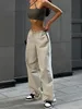 Femmes Pantalons Capris Kliou Solide Casual Surdimensionné Cargo Femmes Hipster Cordon Lâche Harajuku Vintage Pantalon Streetwear Femme Bas 230313