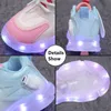 Turnschuhe Kinder Led Schuhe Jungen Mädchen Beleuchtet USB Ladegerät Glowing Mesh Atmungsaktive Bunte Beleuchtung Leuchtende Sohle 230313